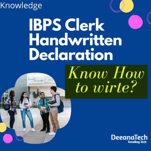 IBPS Clerk Handwritten Declaration