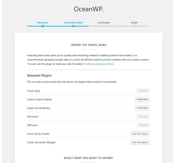 OceanWP Theme Required Plugins