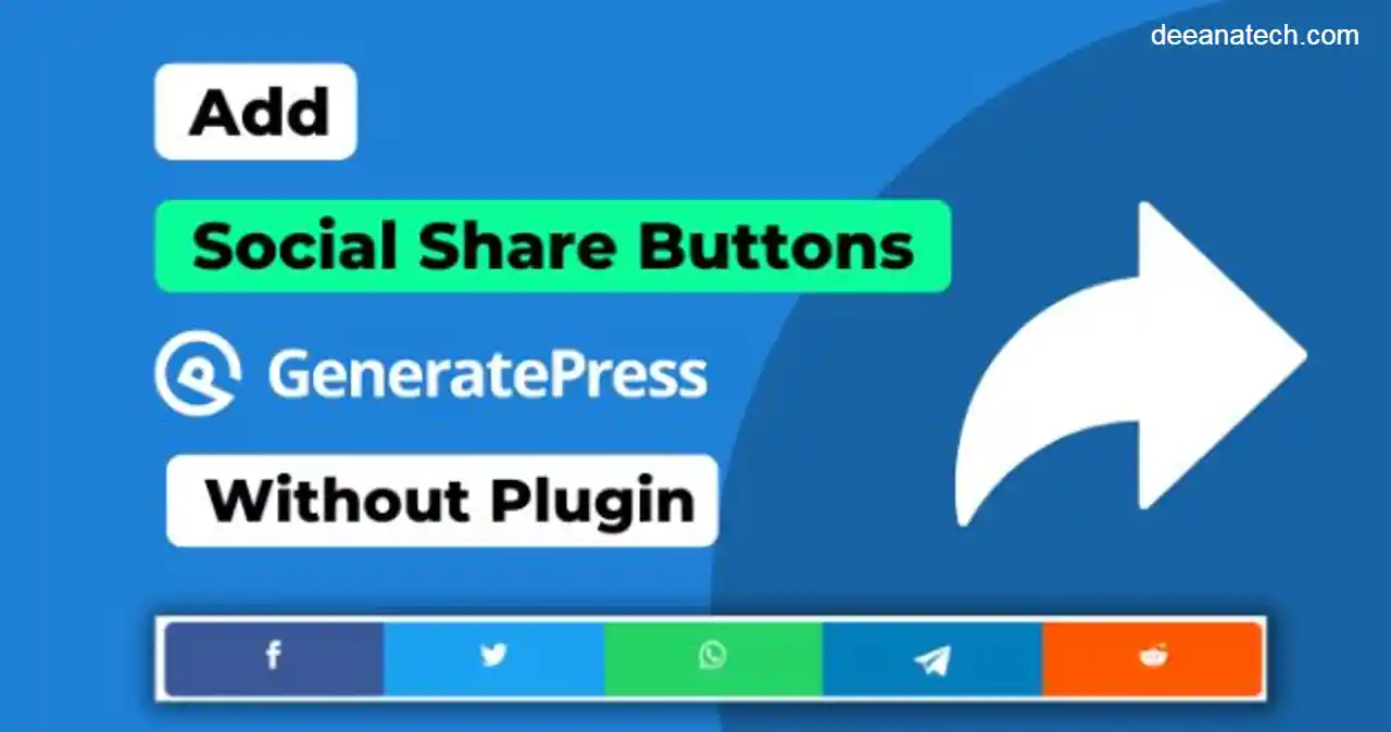 How do I add social sharing buttons to the GeneratePress site_